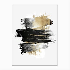 Black And Gold Brush Strokes 20 Canvas Print