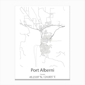 Port Alberni,Canada Minimalist Map Canvas Print