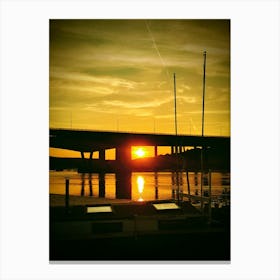 Houseboat Sunset On The River Medway Canvas Print