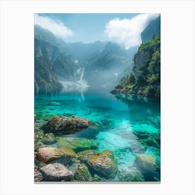 Blue Lake In The Mountains 3 Canvas Print