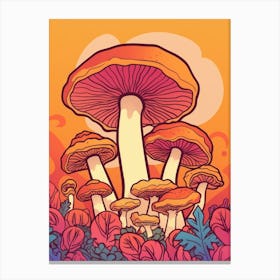 Retro Mushrooms 12 Canvas Print