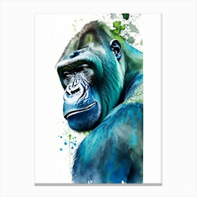 Cheeky Gorilla Gorillas Mosaic Watercolour 3 Canvas Print