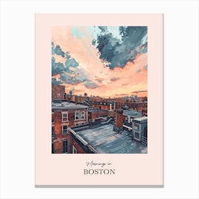 Mornings In Boston Rooftops Morning Skyline 2 Canvas Print