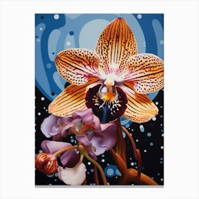 Surreal Florals Orchid 4 Flower Painting Canvas Print