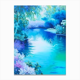 Water Gardens Waterscape Marble Acrylic Painting 2 Canvas Print
