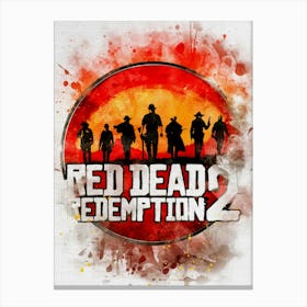 Red Dead Redemption Watercolor 1 Canvas Print