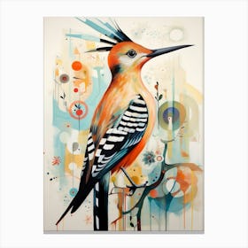 Bird Painting Collage Hoopoe 1 Canvas Print