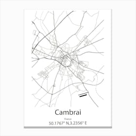 Cambrai,France Minimalist Map Canvas Print