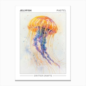 Jellyfish Pastel Watercolour 1 Poster Lienzo