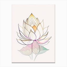 Sacred Lotus Abstract Line Drawing 1 Canvas Print