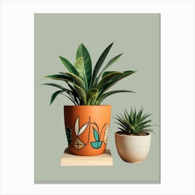 Two Potted Plants Canvas Print