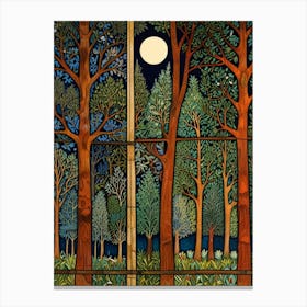 William Morris Woods At Night Canvas Print