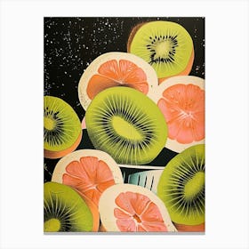 Art Deco Kiwi & Grapefruit Canvas Print