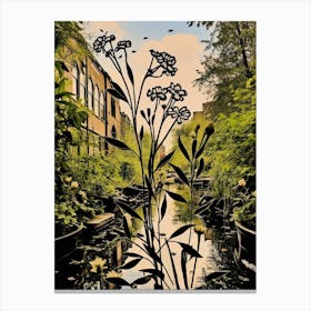 London, Regents Canal, Flower Collage 0 Canvas Print