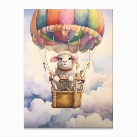 Baby Ram 2 In A Hot Air Balloon Canvas Print