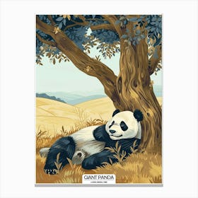 Giant Panda Laying Under A Tree Poster 1 Canvas Print