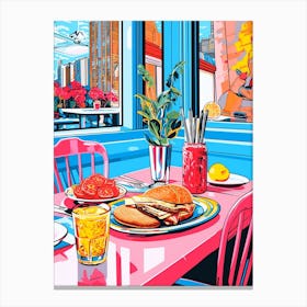 Colour Pop Retro Diner 2 Canvas Print