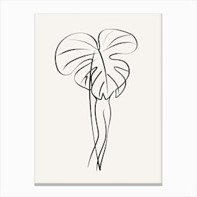 Line Art Woman Body And Leaf 1 Canvas Print
