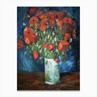 Vase With Poppies, Van Gogh Canvas Print