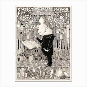 Conductor With Violins And Smoking Chimneys Behind, Jan Toorop Canvas Print