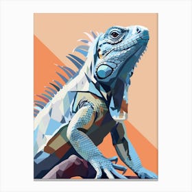 Pastel Blue Mexican Spiny Tailed Iguana Abstract Modern Illustration 4 Canvas Print