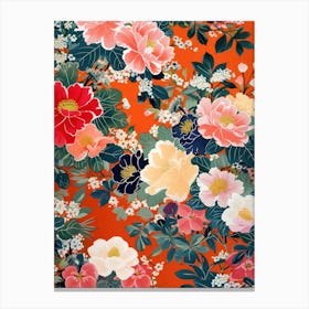 Great Japan Hokusai Japanese Flowers 4 Canvas Print