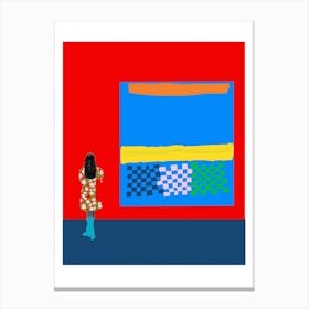 Woman Looking At Art In The Tate Modern In London Canvas Print