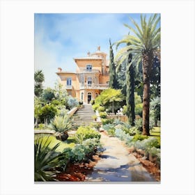 Giardini Botanici Villa Taranto Italy Watercolour  Canvas Print