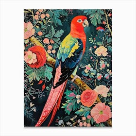 Floral Animal Painting Parrot 2 Canvas Print