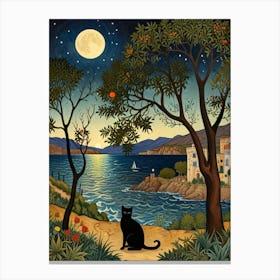 William Morris Cat On The Beach Canvas Print