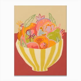 FRUIT AND FLOWER BOWL Canvas Print