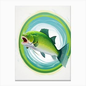 Fish In A Circle Vector Canvas Print