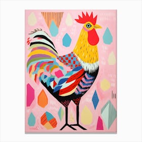 Pink Scandi Chicken 2 Canvas Print