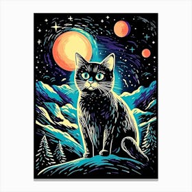 Nebula Purrsuits, Psychedelic Cats series Canvas Print