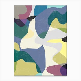 Abstract Camouflage Purple Yellow Canvas Print