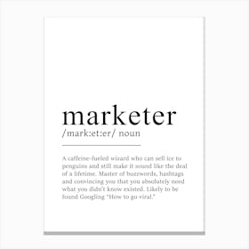 Marketer Definition Gift Canvas Print