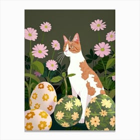 Cat And Easter Eggs 2 Canvas Print