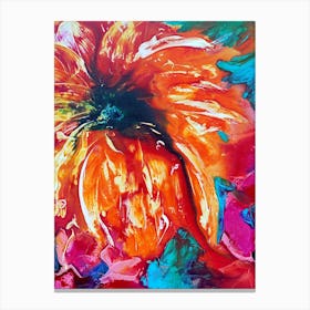 Colourful Tropical Flower Painting 3 Canvas Print