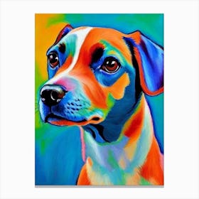 Miniature Pinscher 2 Fauvist Style dog Canvas Print