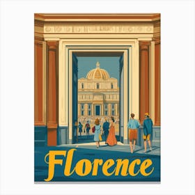 Aihrgdesign A Retro Travel Poster For Florence Featuring The 6 Canvas Print