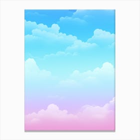 Blue And Pink Sky With Clouds Canvas Print