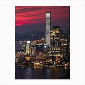 Sunset In Hong Kong Canvas Print