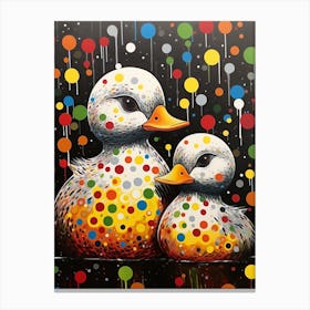 Polka Dot Ducklings 3 Canvas Print