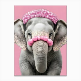 Elephant In Pink Canvas Print