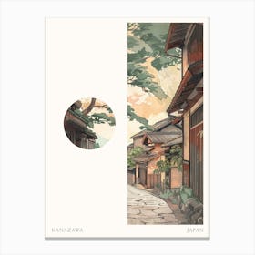 Kanazawa Japan 5 Cut Out Travel Poster Canvas Print