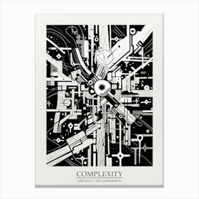 Complexity Abstract Black And White 4 Poster Canvas Print