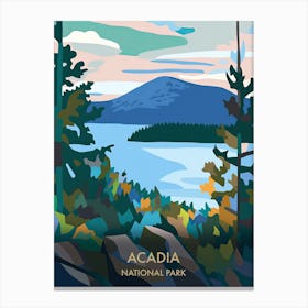 Acadia National Park Travel Poster Matisse Style 1 Canvas Print