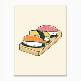 Sushi On A Board Canvas Print