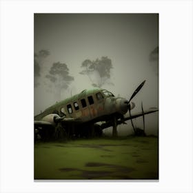 Old Plane In The Fog Canvas Print