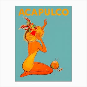 Acapulco Mexico Retro Vintage Travel Poster Canvas Print